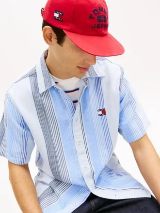 Tommy Jeans avslappet stripete dobby-skjorte