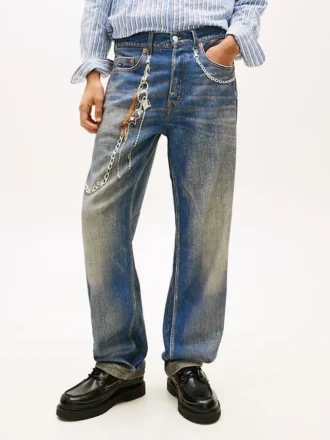 Tommy Jeans Chain-Print Relaxed Jeans