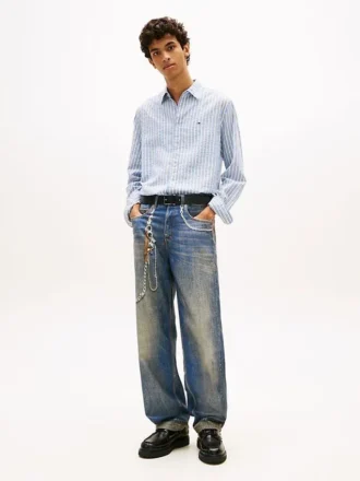 Tommy Jeans Chain-Print Relaxed Jeans