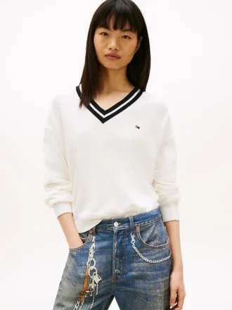 Tommy Jeans genser med avslappet passform og V-hals