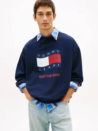 Tommy Jeans-genser med bølget flagglogo