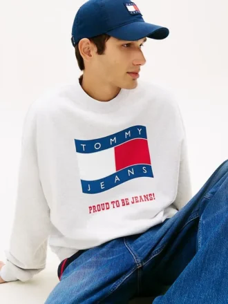 Tommy Jeans-genser med bølget flagglogo