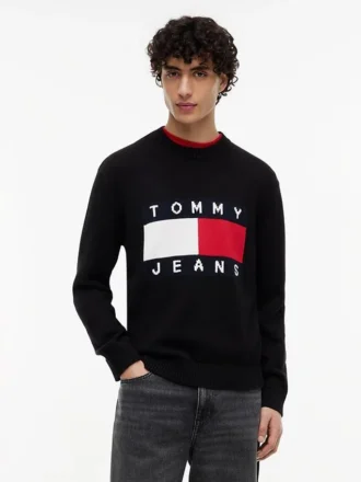 Tommy Jeans genser med flagglogo og rund hals