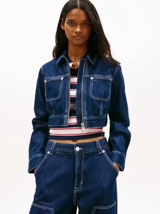 Tommy Jeans kort denimjakke med glidelås