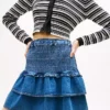 Tommy Jeans lagdelt chambray-miniskjørt