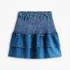Tommy Jeans lagdelt chambray-miniskjørt