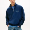 Tommy Jeans-logo-genser med kvart glidelås