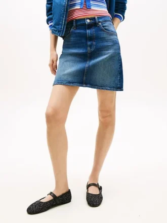 Tommy Jeans miniskjørt i denim med høy midje