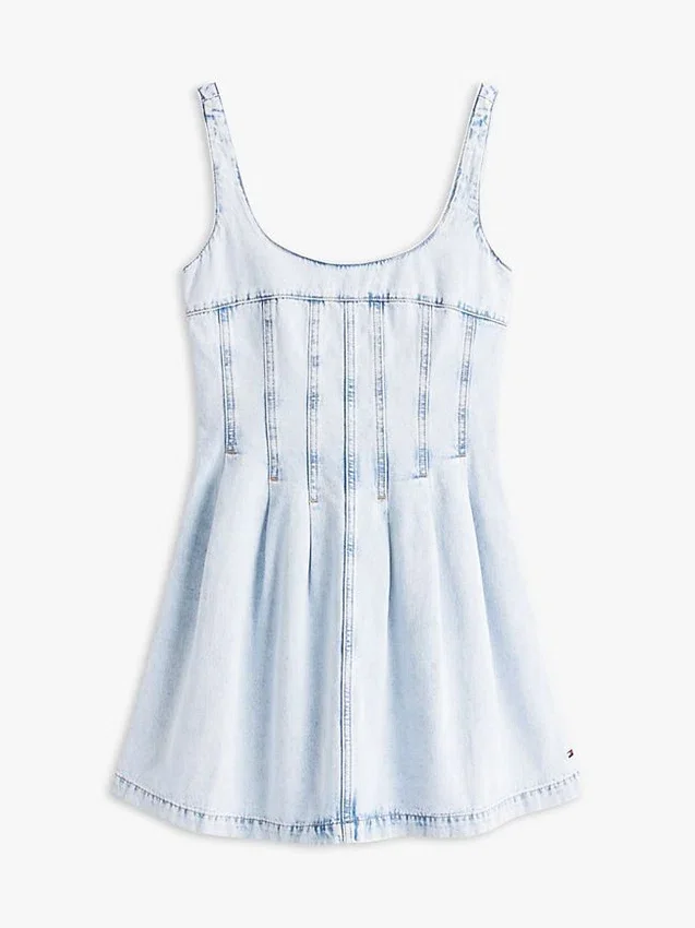 Tommy Jeans plissert denimminikjole Tommy Jeans plissert denimminikjole