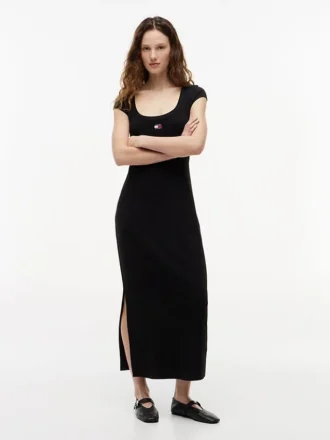 Tommy Jeans ribbestrikket maxikjole
