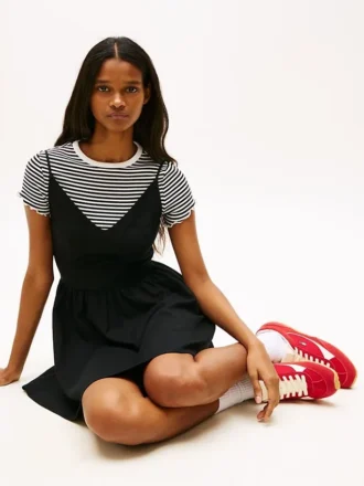 Tommy Jeans skaterkjole i linblanding
