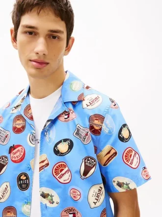 Tommy Jeans-skjorte i poplin med trykk