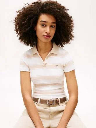 Tommy Jeans Slim Fit Rib-Knit Polo