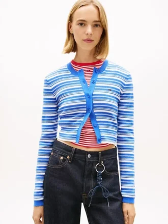 Tommy Jeans Slim Fit Striped Cardigan