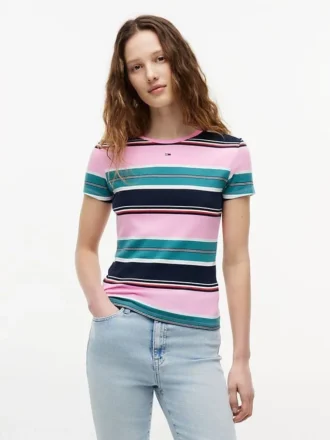 Tommy Jeans Slim Stretch Ribbed T-skjorte
