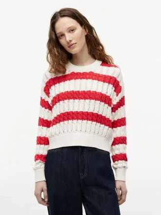 Tommy Jeans Striped Cable Knit Sweater