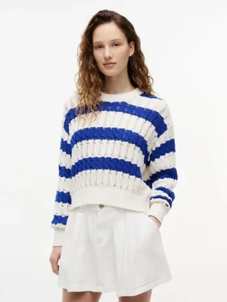 Tommy Jeans Striped Cable Knit Sweater