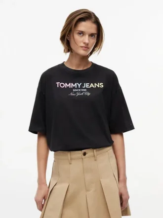 Tommy Jeans T-skjorte med krystalllogo