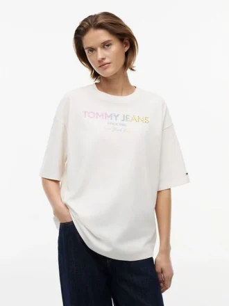 Tommy Jeans T-skjorte med krystalllogo