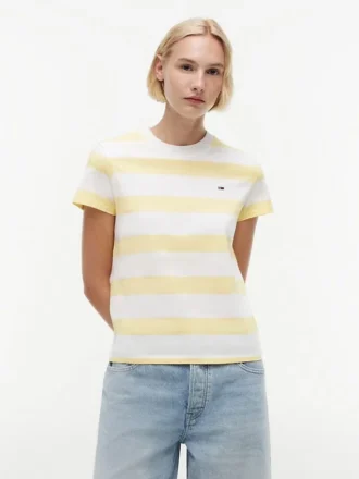 Tommy Jeans T-skjorte med rugbystriper