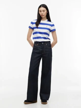 Tommy Jeans T-skjorte med rugbystriper