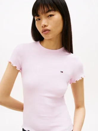 Tommy Jeans T-skjorte med rynket kant