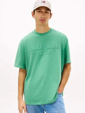 Tommy Jeans T-skjorte med slitt logo