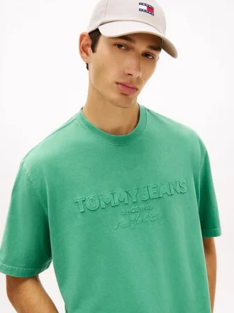 Tommy Jeans T-skjorte med slitt logo