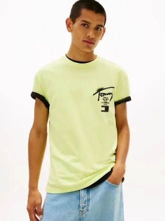 Tommy Jeans T-skjorte med spraymalingslogo