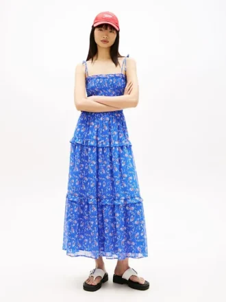 Tommy Jeans Tiered Chiffon Maxi Dress