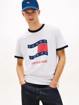 Tommy Jeans Wavy Flag Ringer T-skjorte