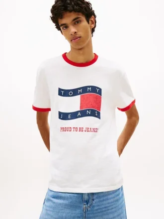 Tommy Jeans Wavy Flag Ringer T-skjorte