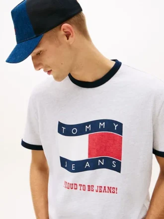 Tommy Jeans Wavy Flag Ringer T-skjorte