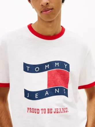 Tommy Jeans Wavy Flag Ringer T-skjorte
