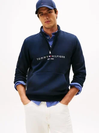 Tommy Logo Quarter-Zip-genser