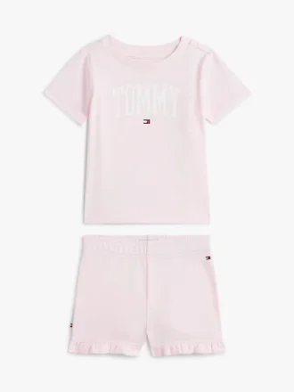 Tommy-logo T-skjorte og shortsett til babyer