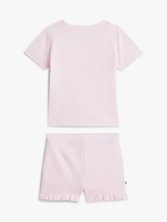 Tommy-logo T-skjorte og shortsett til babyer