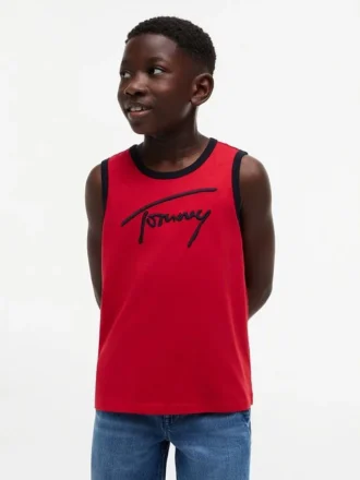 Tommy-logo-tanktop med skrift for barn