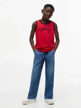 Tommy-logo-tanktop med skrift for barn