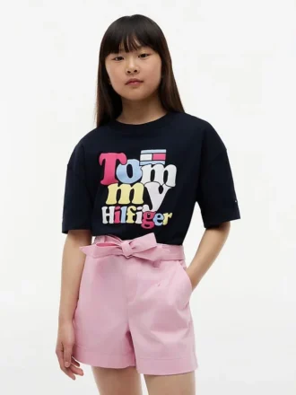 Tommy Puff Print T-skjorte for barn
