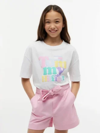 Tommy Puff Print T-skjorte for barn