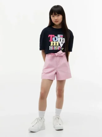 Tommy Puff Print T-skjorte for barn