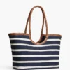 Tote-veske med monogram og bretonske striper
