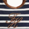 Tote-veske med monogram og bretonske striper