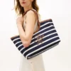 Tote-veske med monogram og bretonske striper