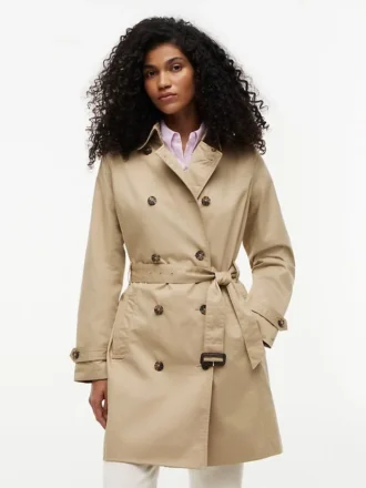 Trenchcoat med dobbeltspent belte