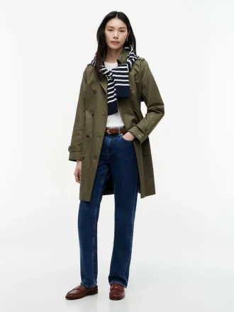 Trenchcoat med dobbeltspent belte