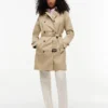 Trenchcoat med dobbeltspent belte