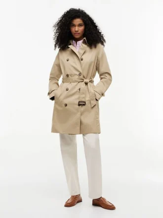 Trenchcoat med dobbeltspent belte
