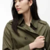 Trenchcoat med dobbeltspent belte